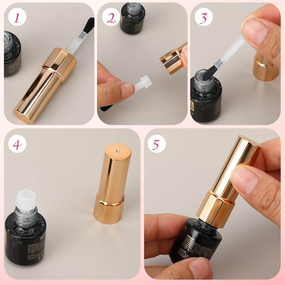 Thinp replacement brush heads neatly arranged in transparent plastic box for portability