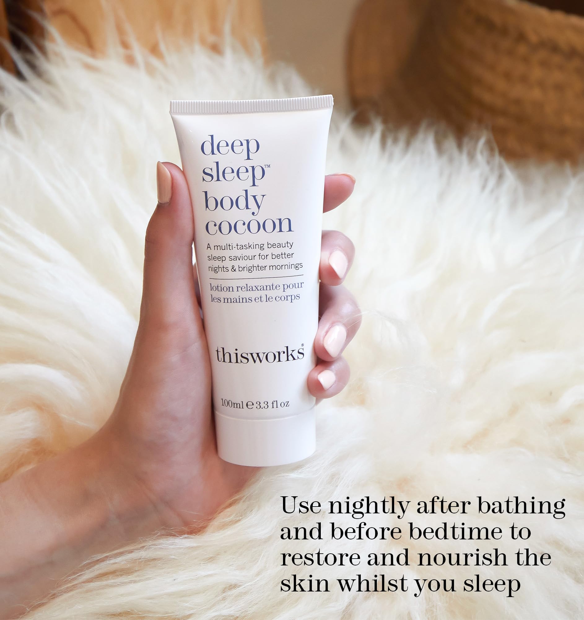 THISWORKS applied on arm demonstrating softened overnight skin