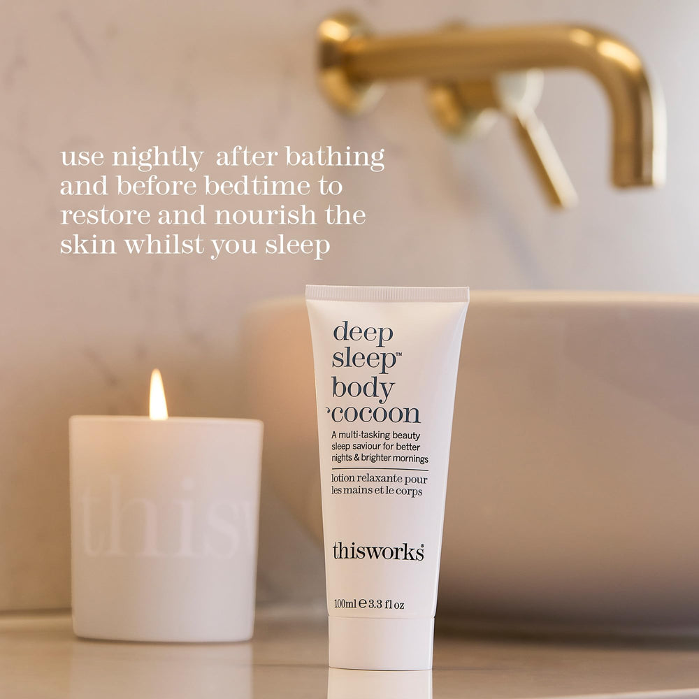THISWORKS tube inside washbag for travel-friendly moisturization
