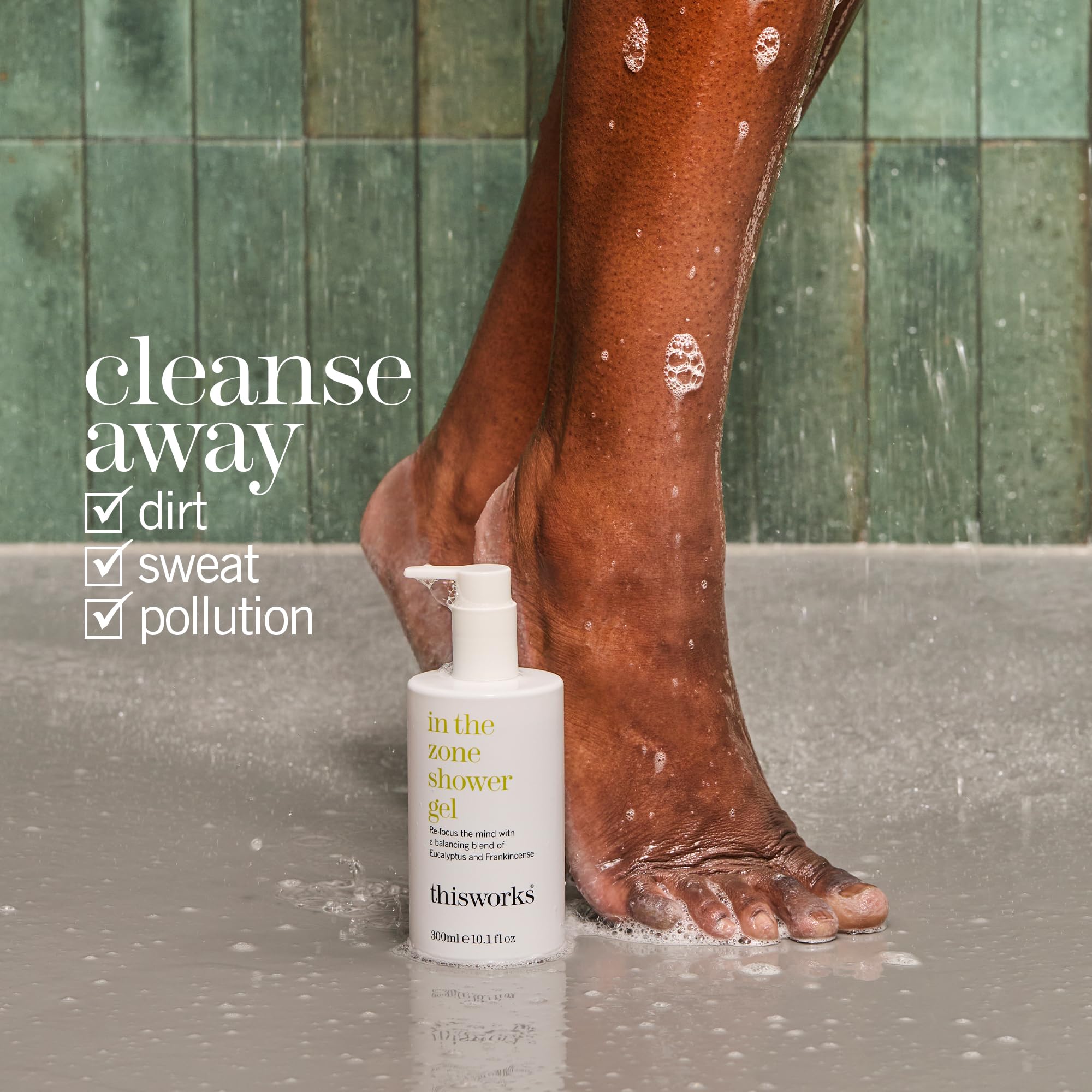 THISWORKS pump dispenser detail illustrating easy, controlled dispensing for convenient daily use