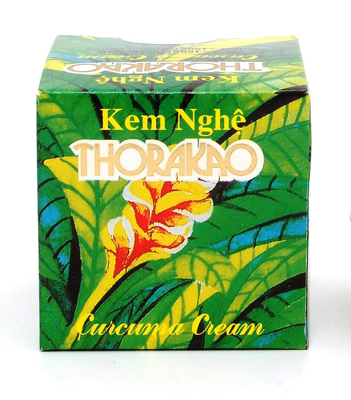Thorakao jar front view showing compact turmeric cream and convenient travel size