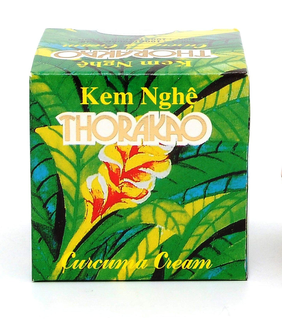 Thorakao jar front view showing compact turmeric cream and convenient travel size