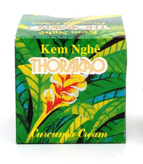 Thorakao jar front view showing compact turmeric cream and convenient travel size