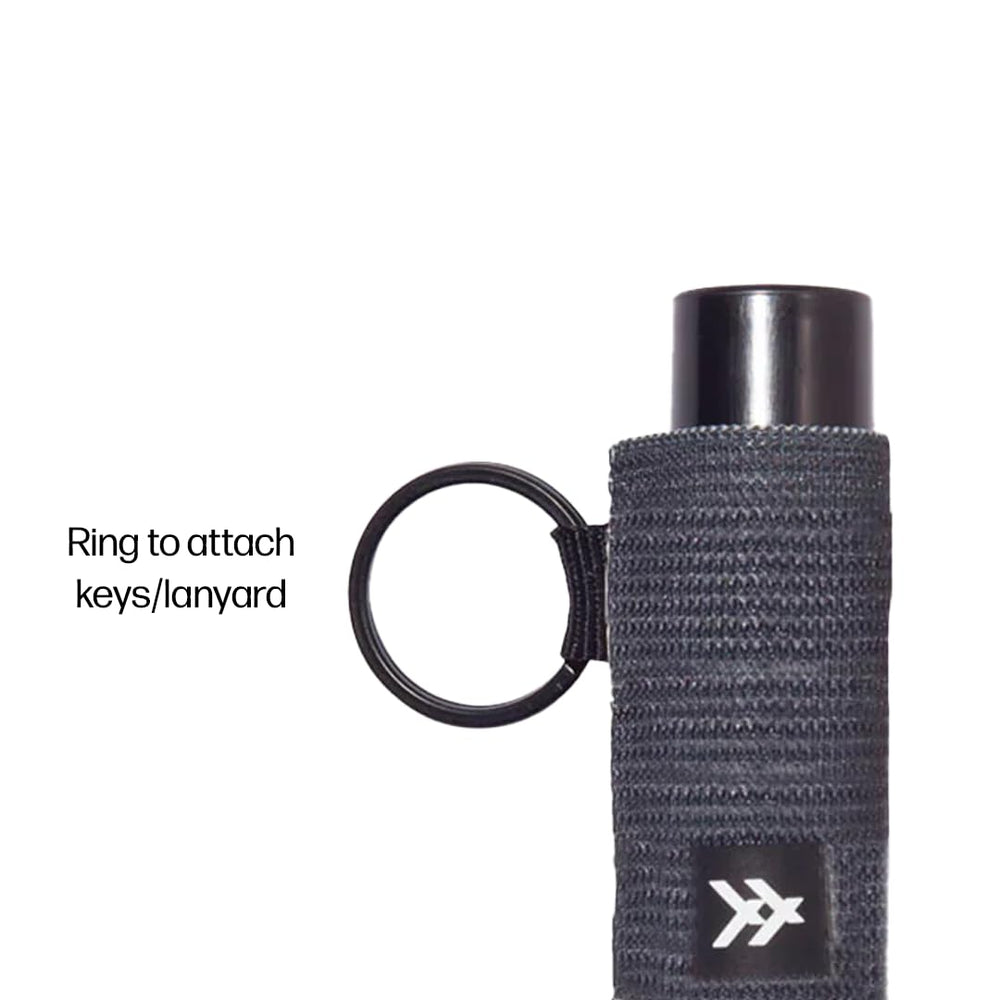 Thread Wallets holder attached to backpack strap showing quick access and hands-free carry
