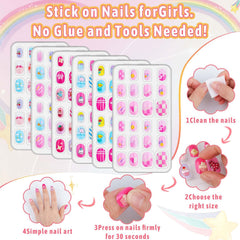 Thrilez nails on child hands showing finished look, boosts imaginative play