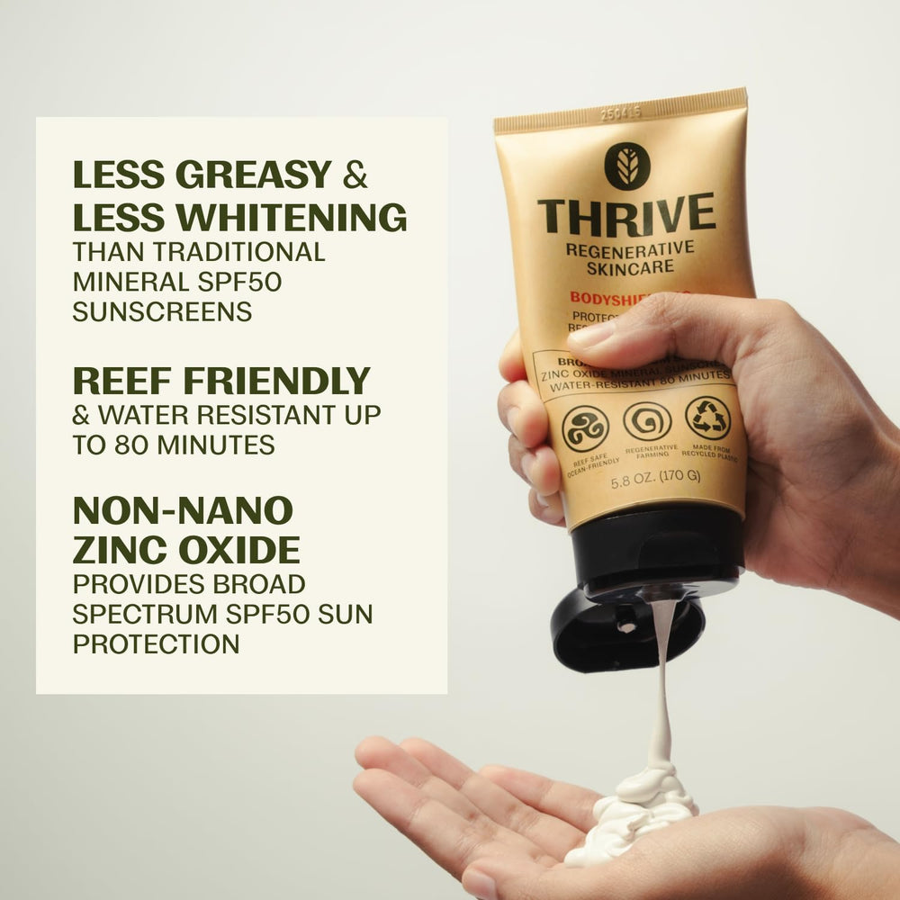 Thrive Natural Care back label displaying ingredient list and instructions