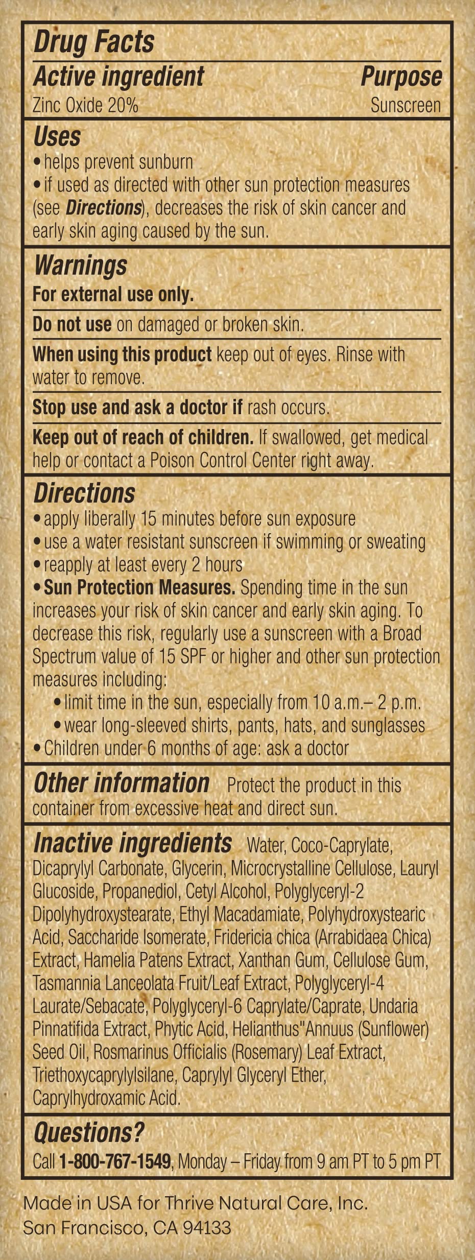 Thrive Natural Care in outdoor setting showing daily sun protection