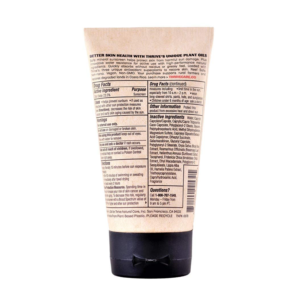Thrive Natural Care recycled-plastic tube detail emphasizing sustainability
