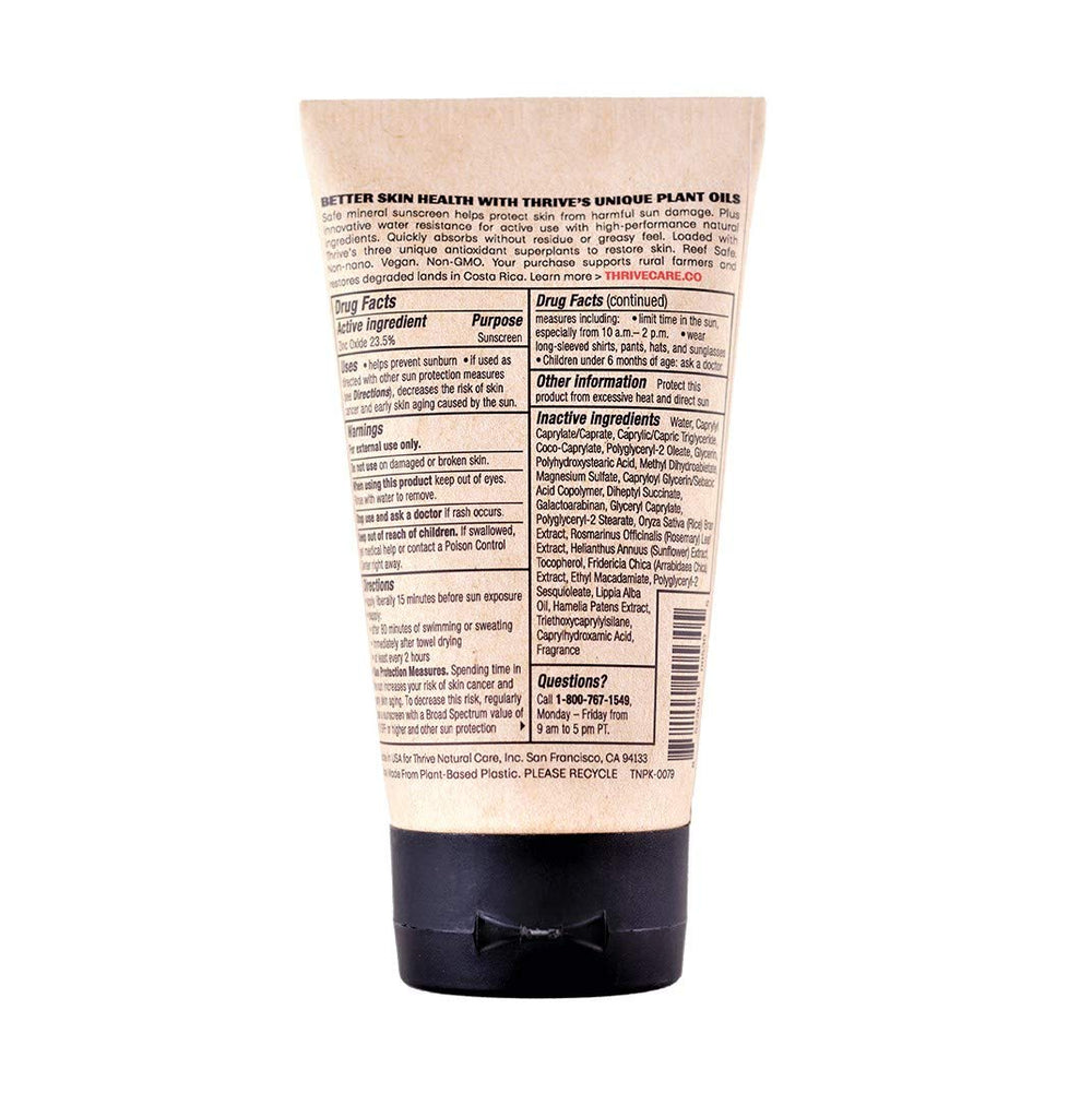 Thrive Natural Care recycled-plastic tube detail emphasizing sustainability