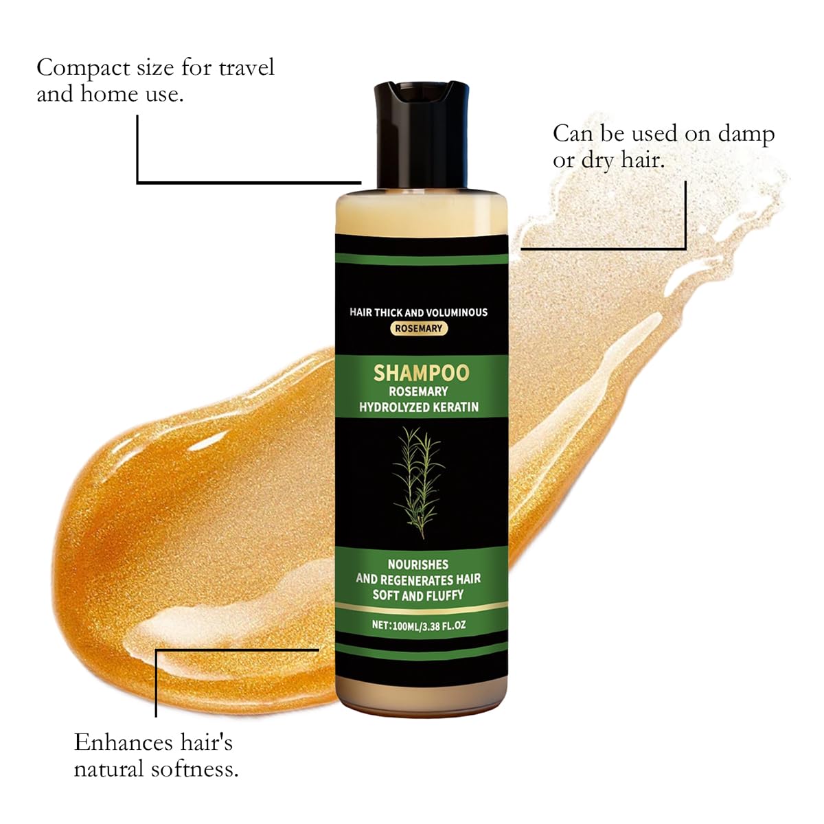 THUIOP shampoo size comparison with hand for travel-friendly benefit