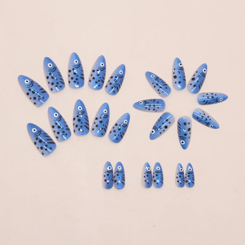 Thuoxde Blue Fish close-up texture of glossy acrylic highlighting clear pattern durability