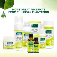 Thursday Plantation tube staged on bathroom shelf for everyday first-aid
