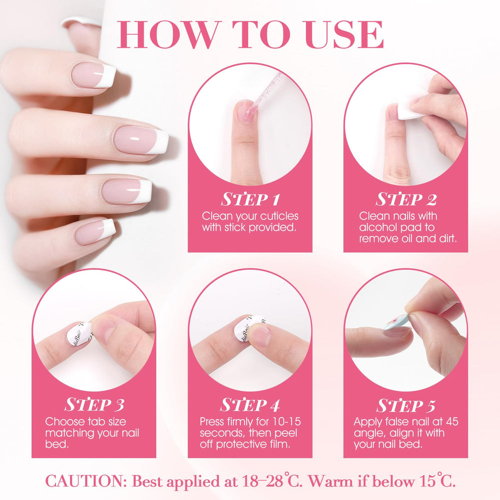 TiddieBair tab applied to natural nail for fast, neat placement benefit