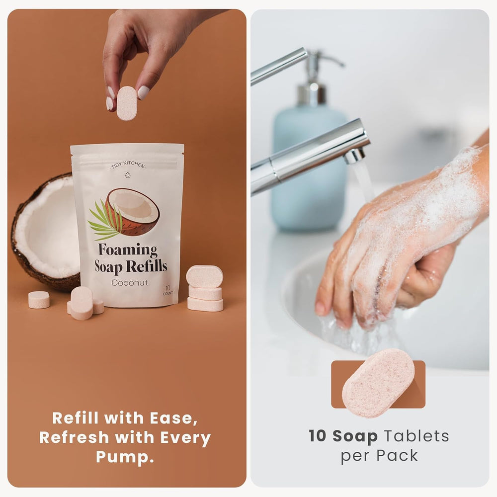 Tidy Kitchen hand lathering with foam showing moisturizing and soft feel