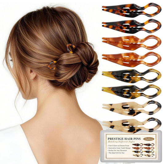 Tiefebene front packaging showing eight tortoise-shell hair pins benefiting organized storage
