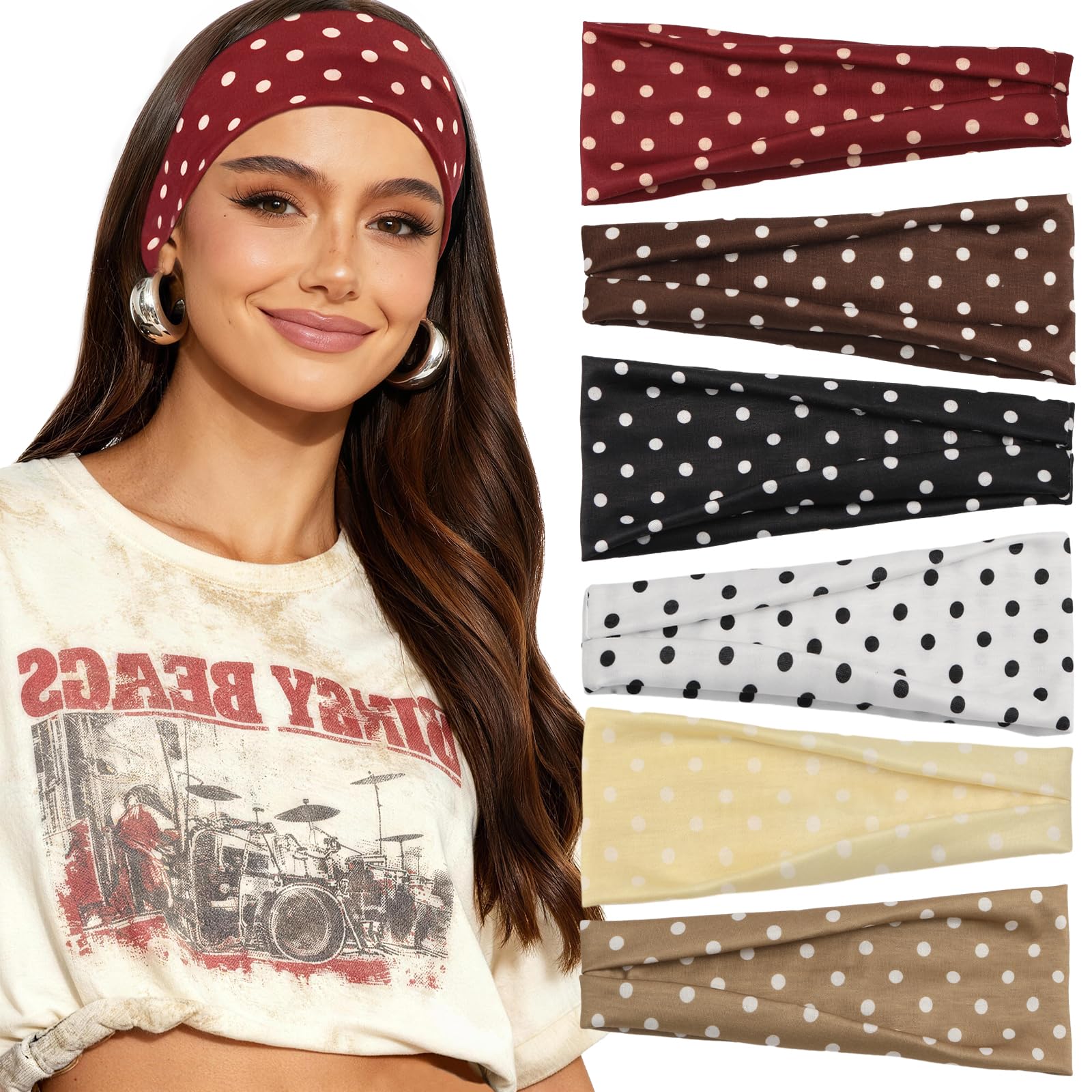 Tiefebene front packaging showing six polka dot headbands and easy selection