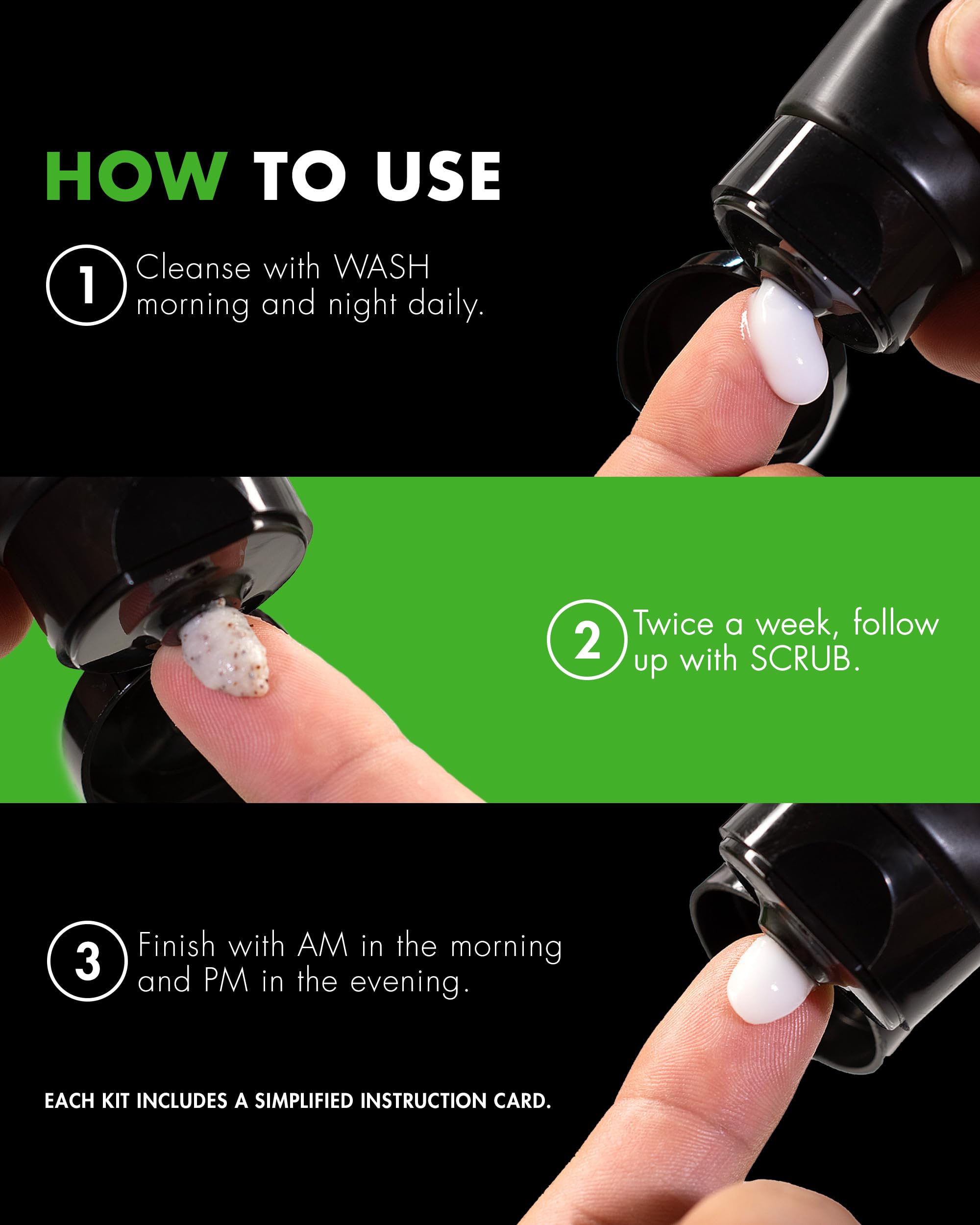 Tiege Hanley AM Moisturizer with SPF being applied from hand for lightweight daytime protection