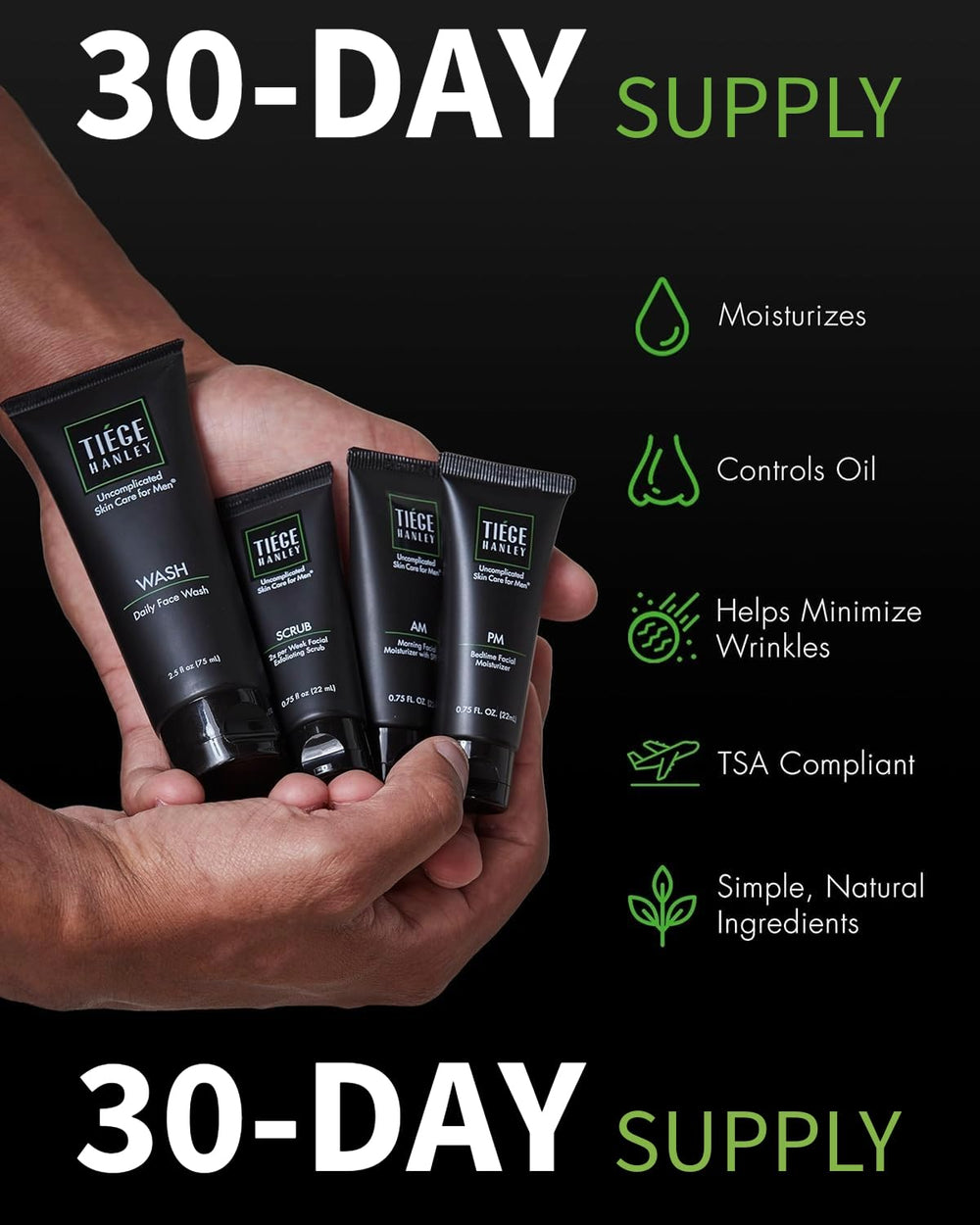 Tiege Hanley Daily Face Wash close-up dispensing gentle cleanser for easy oil removal