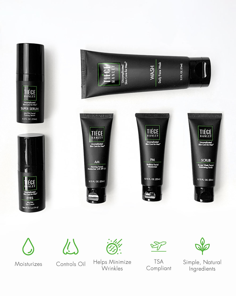 Tiege Hanley AM moisturizer pump detail highlighting SPF 20 protection