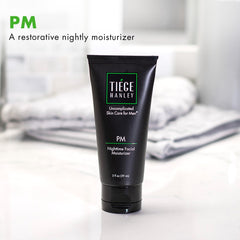 Tiege Hanley pump dispensing creamy texture for quick absorption benefit