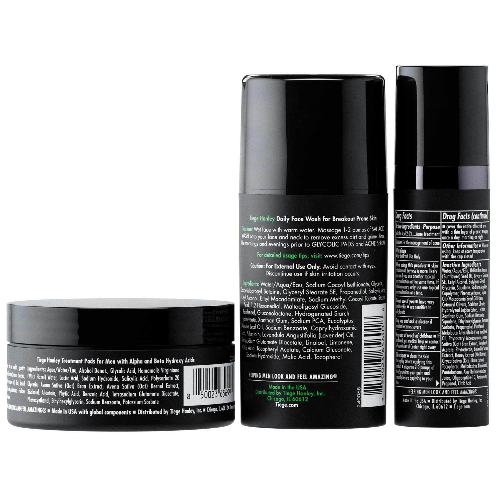 Tiege Hanley salicylic acid wash pump dispensed for effective cleansing