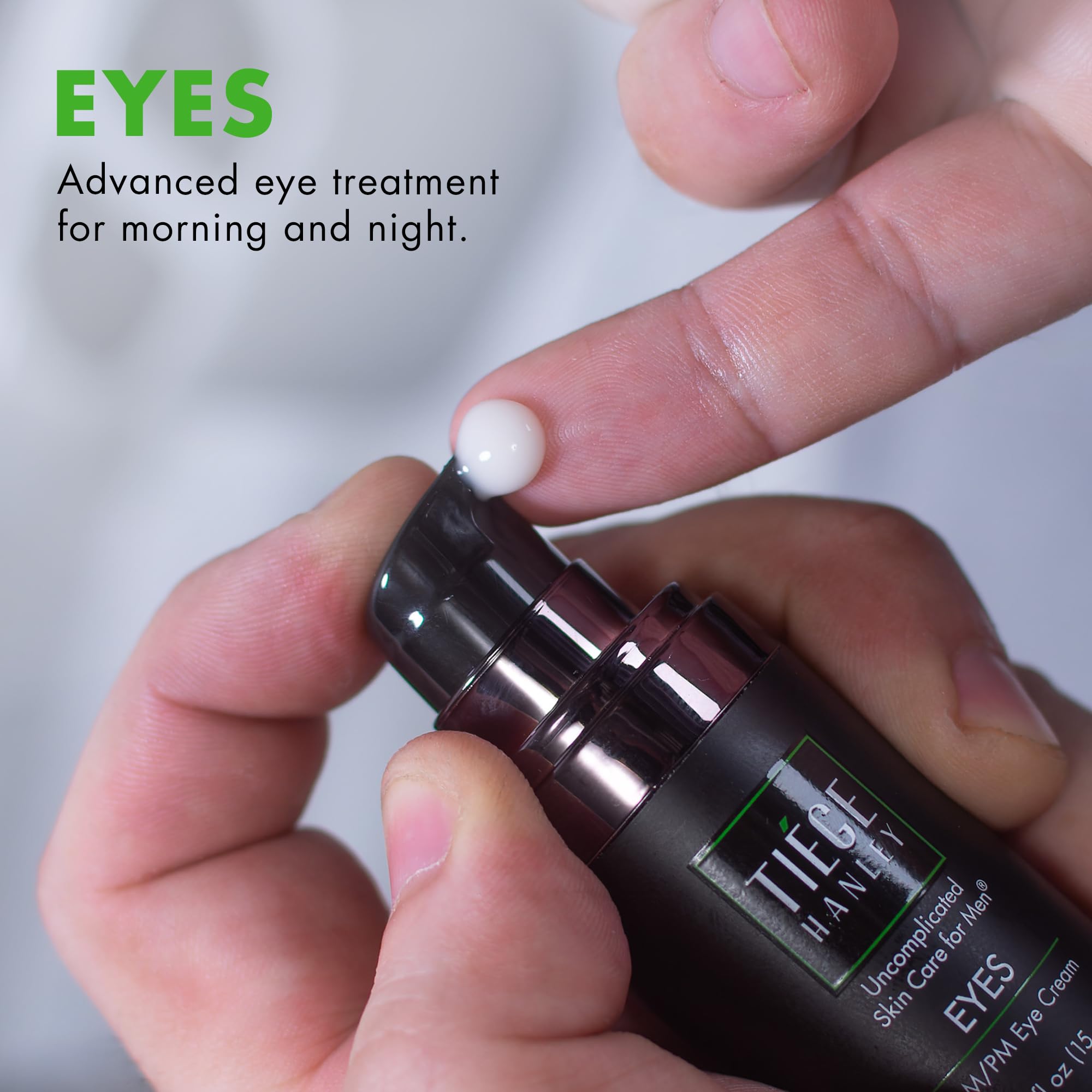 Tiege Hanley texture close-up highlighting lightweight hydrating formula