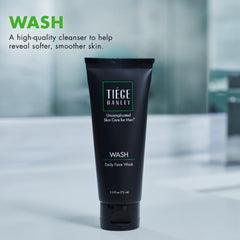 Tiege Hanley foamy texture close-up demonstrating gentle effective cleanse