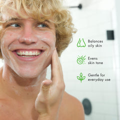 Tiege Hanley three-piece layout demonstrating coordinated acne routine