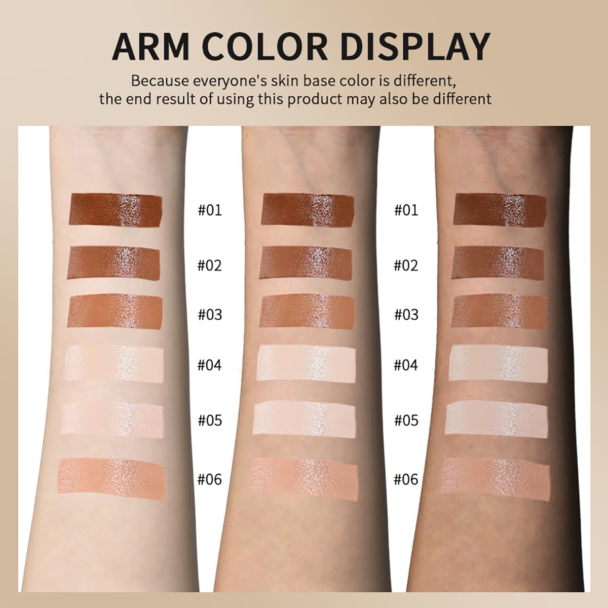Tiejdhr application on hand swatch showing coverage and moisturizing effect
