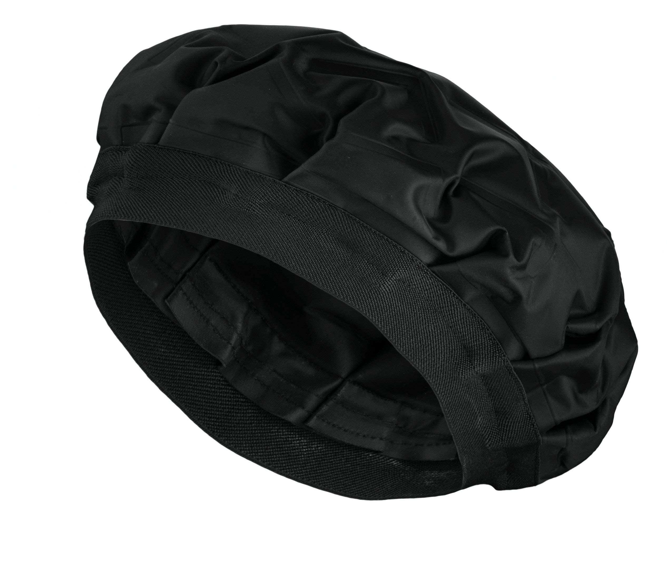 Tifara Beauty heat cap front view showing sleek black finish and secure fit benefit