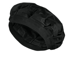 Tifara Beauty heat cap front view showing sleek black finish and secure fit benefit
