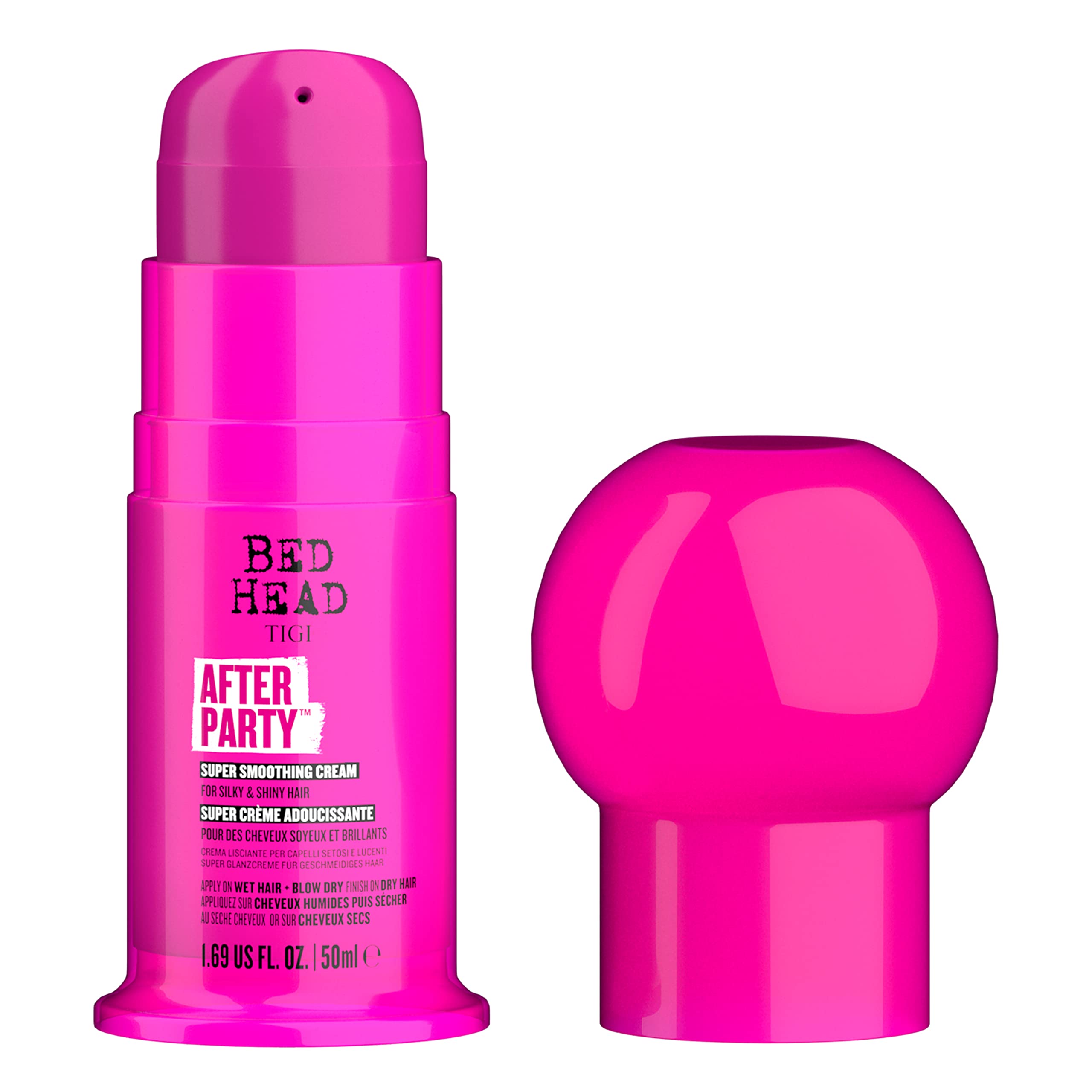 TIGI Bed Head ingredients label closeup showing key shine‑boosting components
