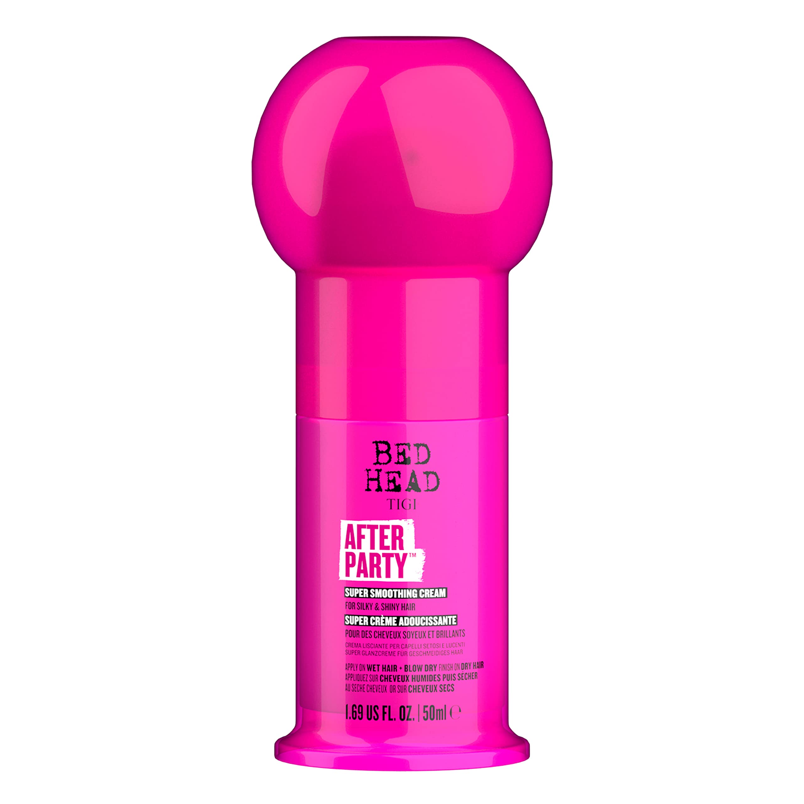 TIGI Bed Head cream texture on hand showing lightweight spreadability and shine