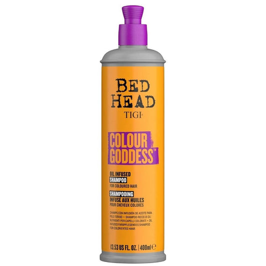 TIGI Bed Head front packaging shows bottle and label, protecting color vibrancy