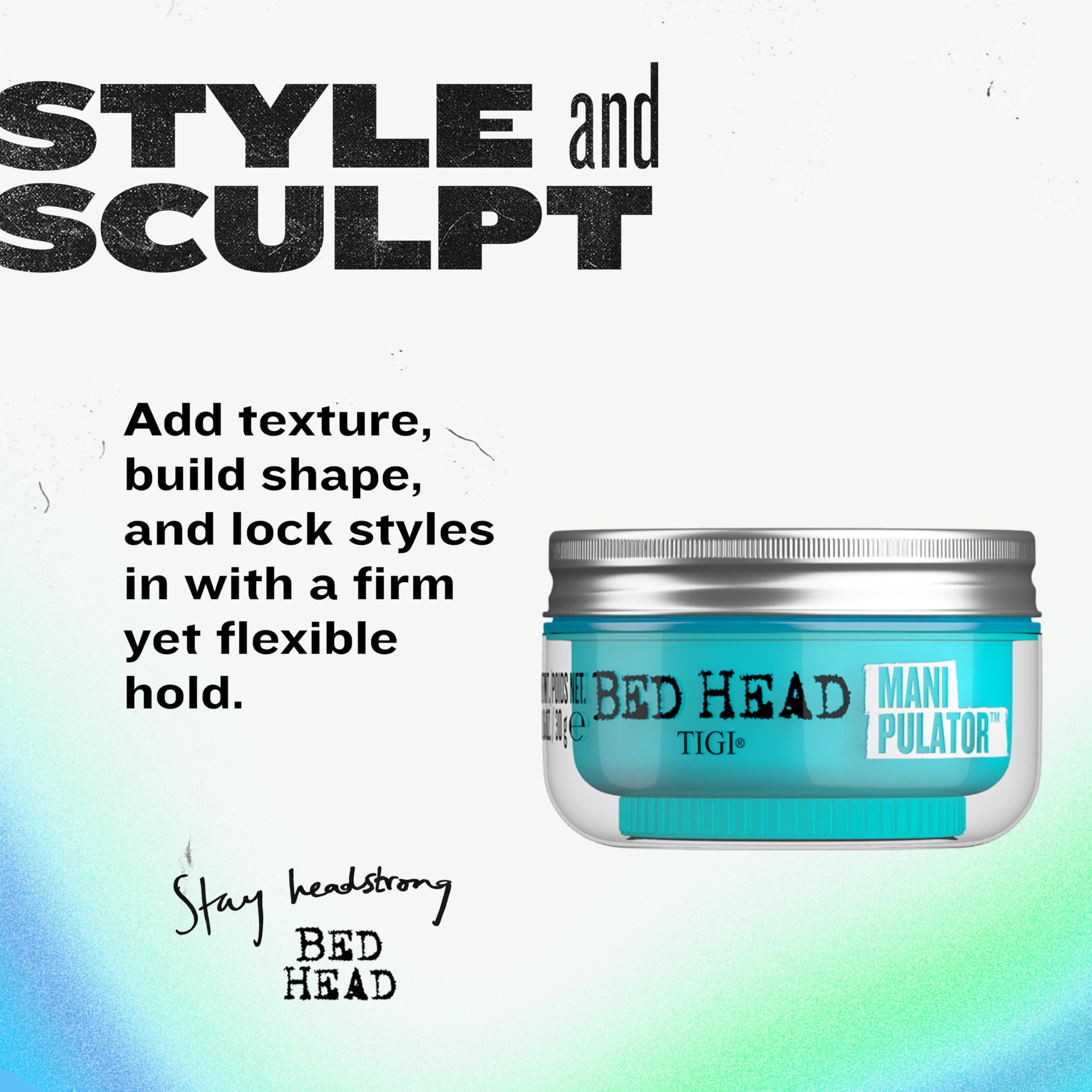TIGI Bed Head putty close-up texture showing creamy, workable consistency