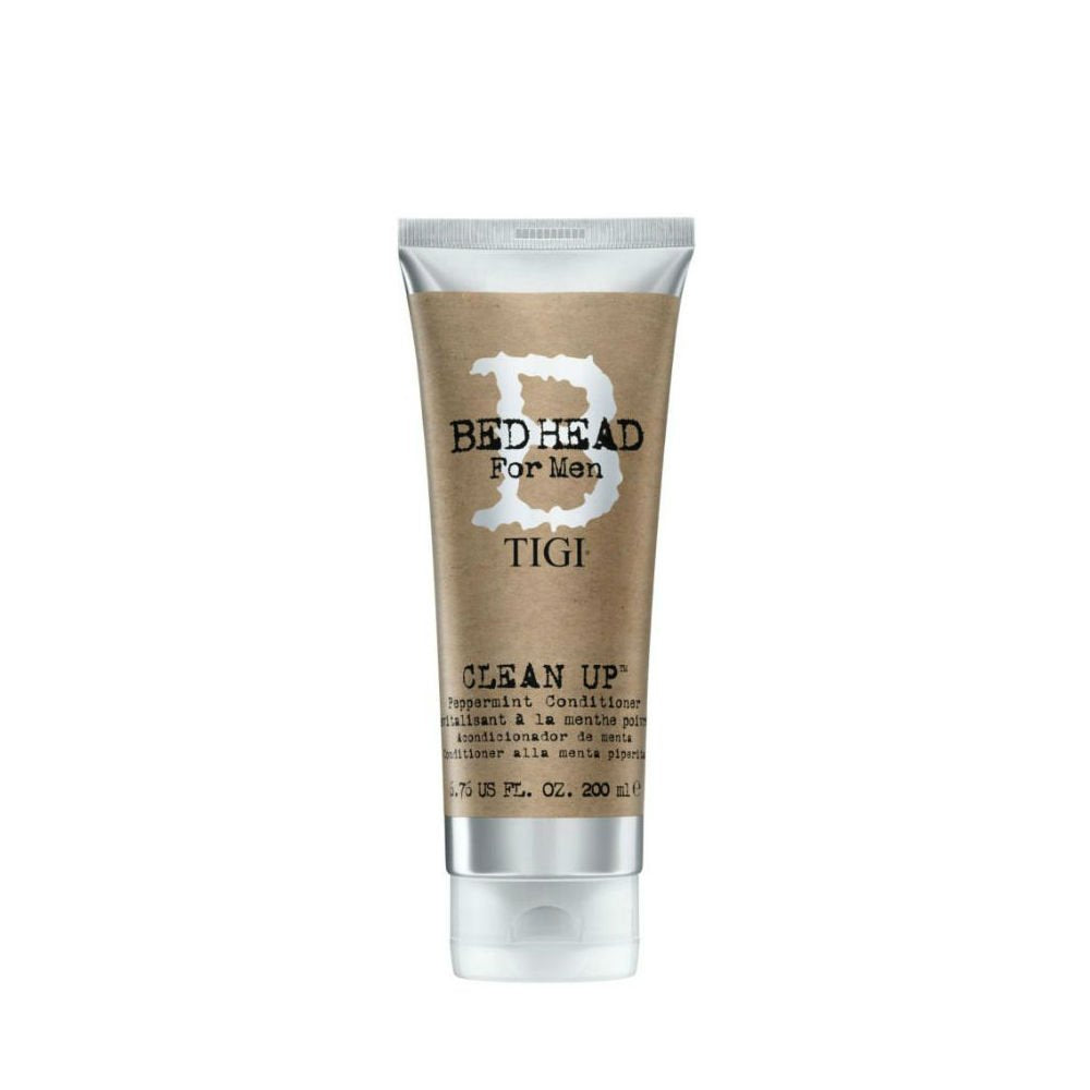 TIGI Bed Head front bottle shot showing label and peppermint scent benefit