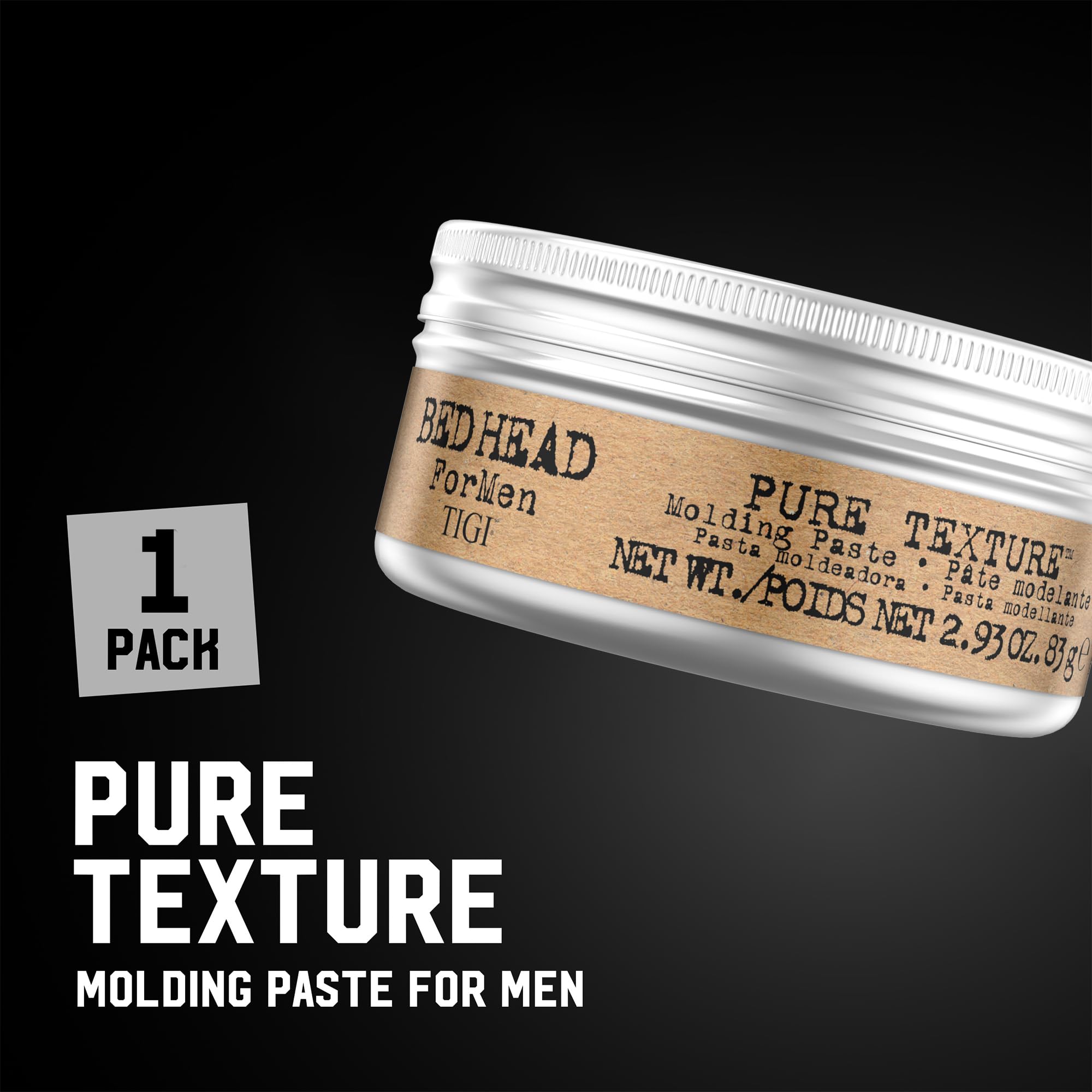 TIGI Bed Head close-up of paste texture showing creamy-to-paste consistency for easy styling