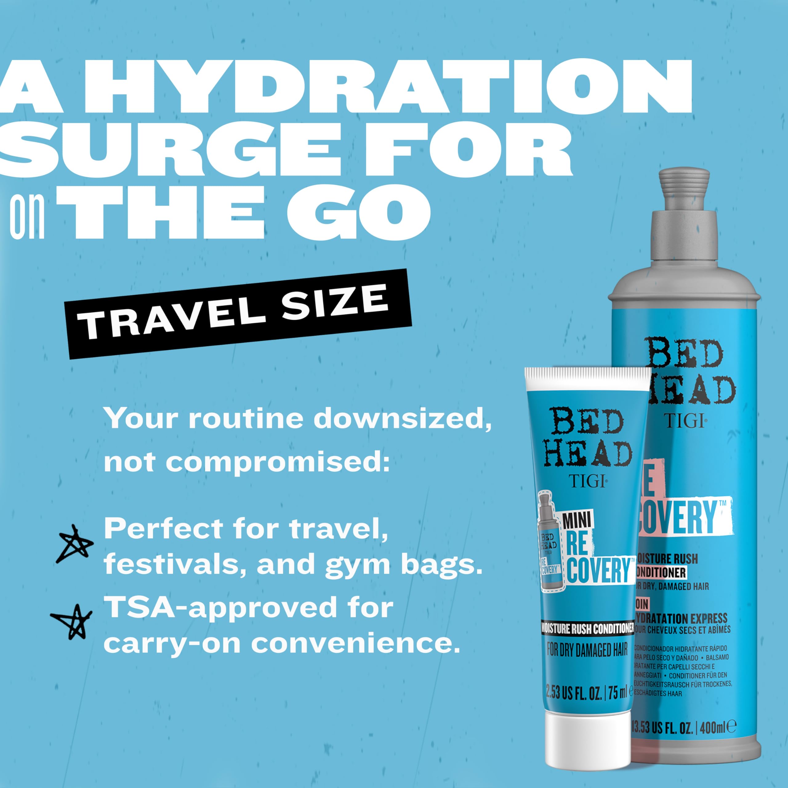 TIGI Bed Head travel conditioner cap and nozzle preventing leaks