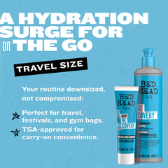 TIGI Bed Head travel shampoo open cap dispensing control for easy on-the-go use benefit