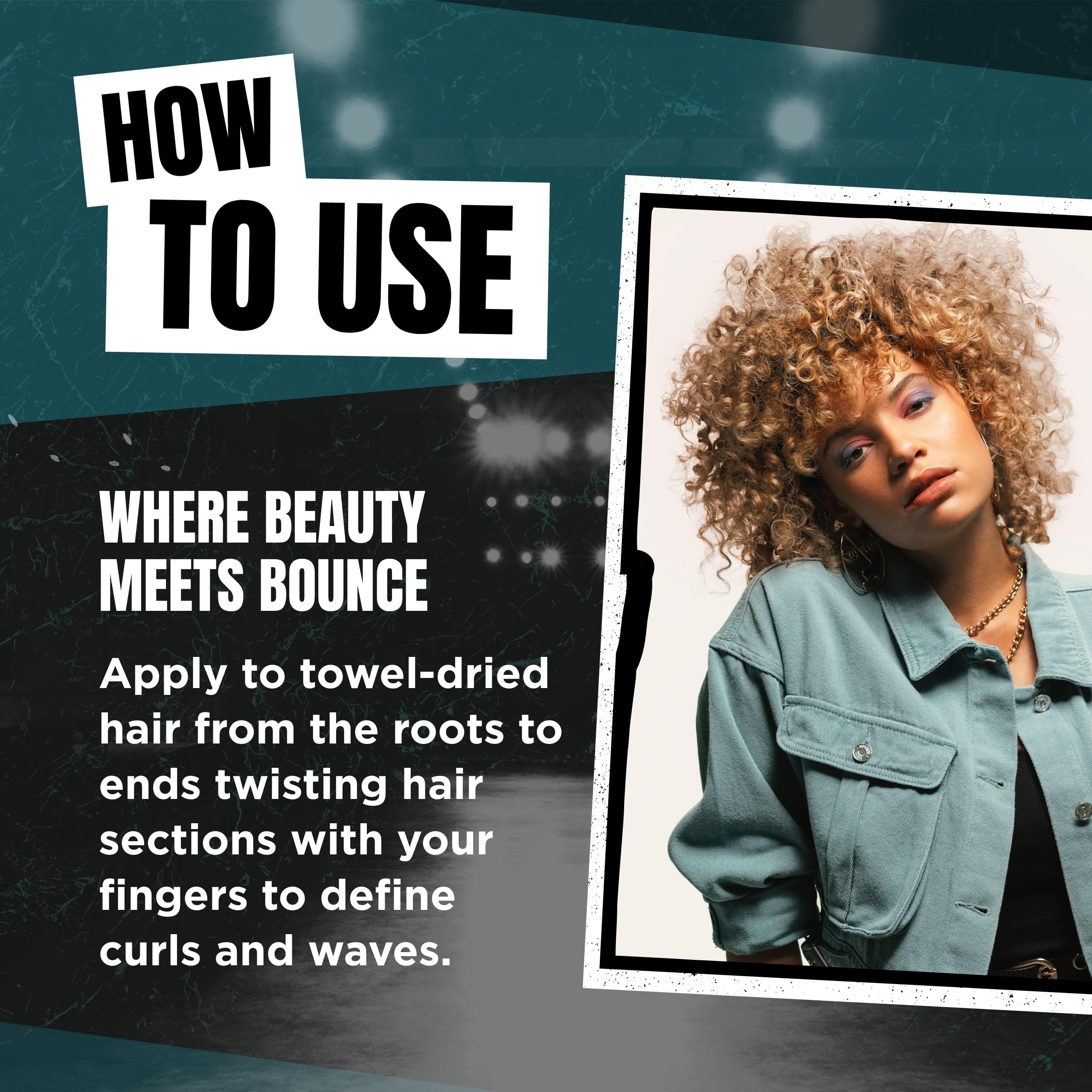 TIGI Catwalk applied on wavy hair showing enhanced definition and reduced frizz for natural shape