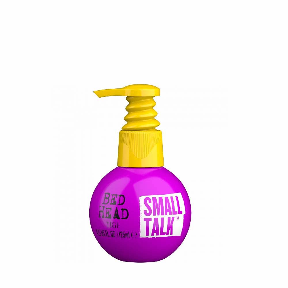 TIGI Small Talk thickening cream front view showing packaging and easy-grip cap for convenient styling