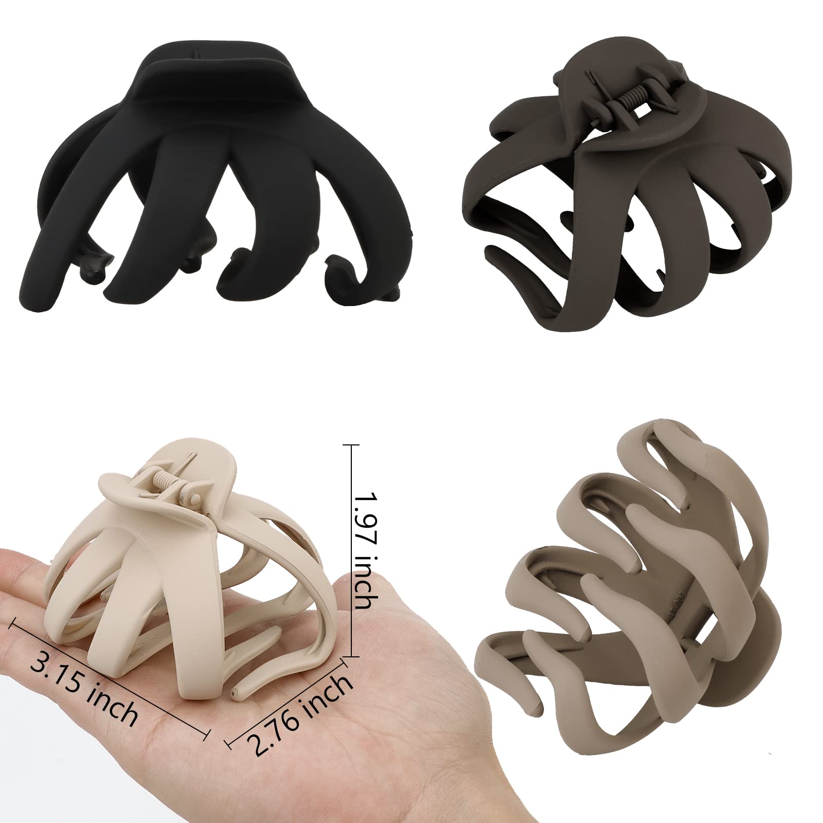 Tihebax four neutral-colored clips displayed together showing versatile outfit matching benefit
