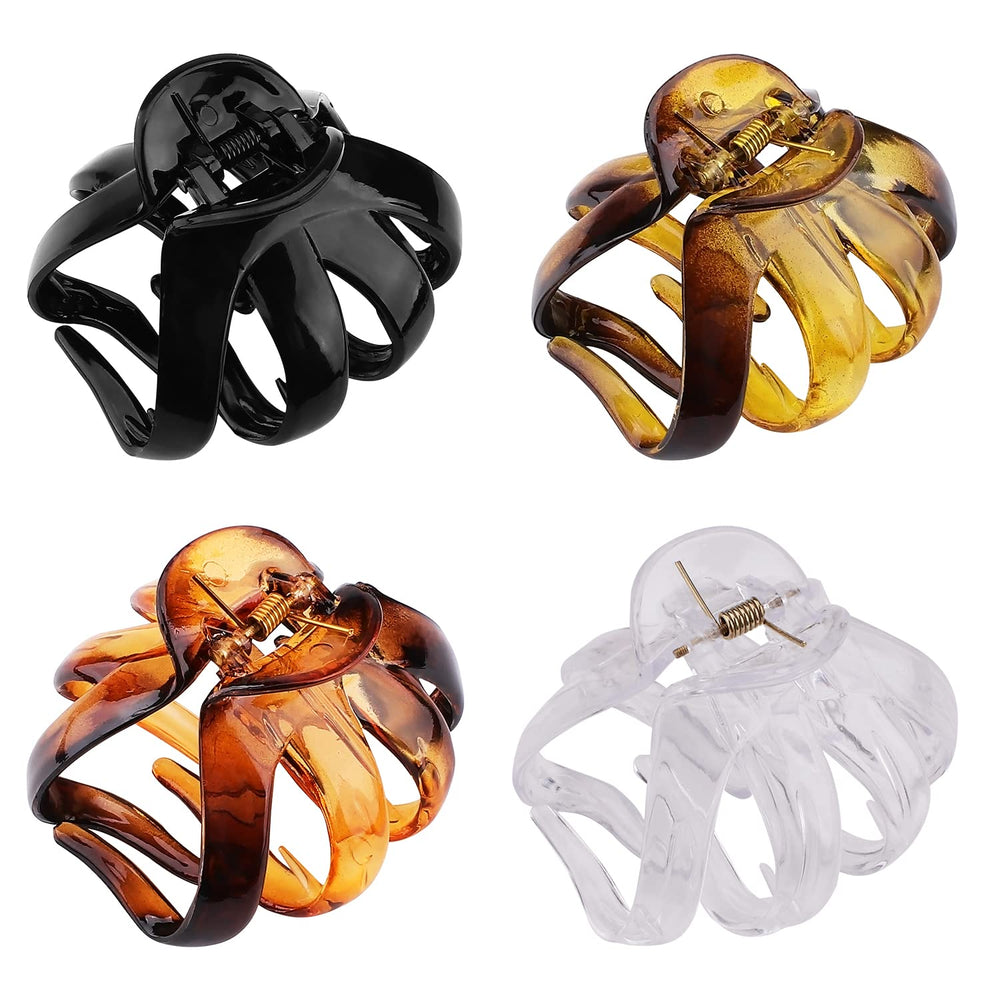 Tihebax four clips laid flat showing color options for styling versatility