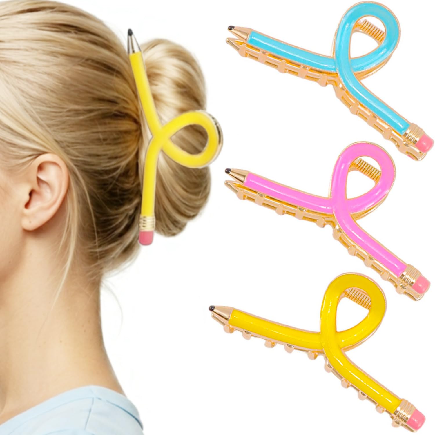 Tihebax front packaging showing three colorful pencil clips and durable finish