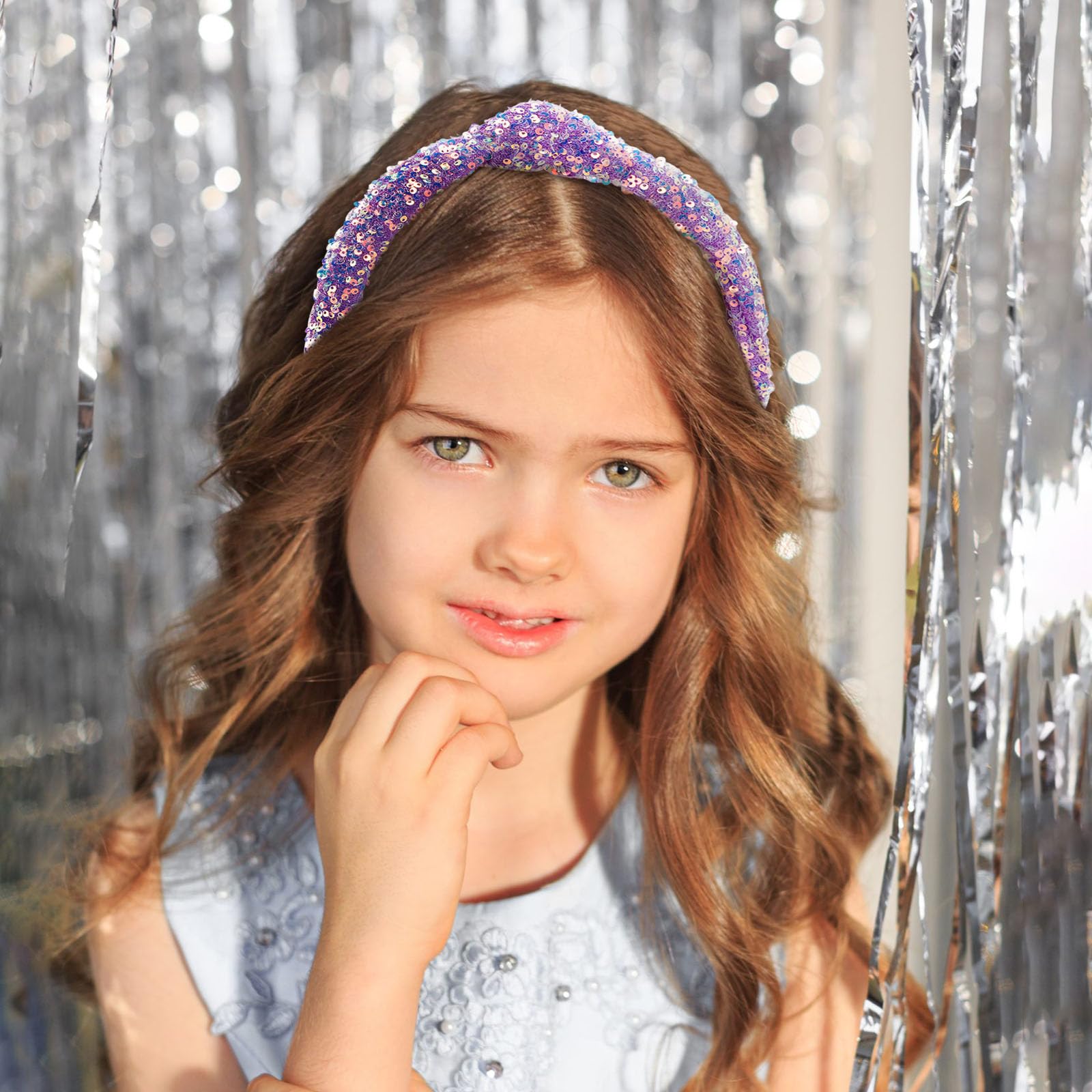 Tihebax headband worn by girl with school outfit demonstrating secure hold