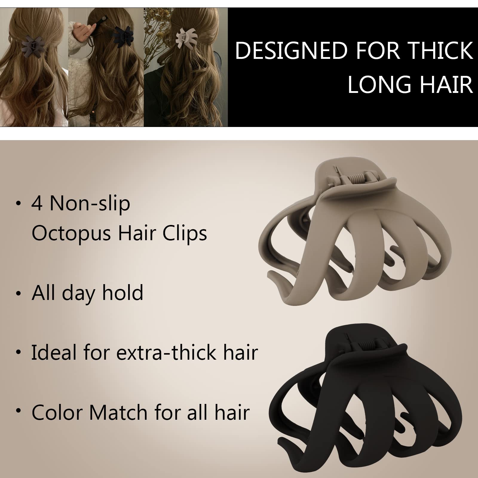 Tihebax clip next to ruler showing actual size and capacity for thick hair benefit