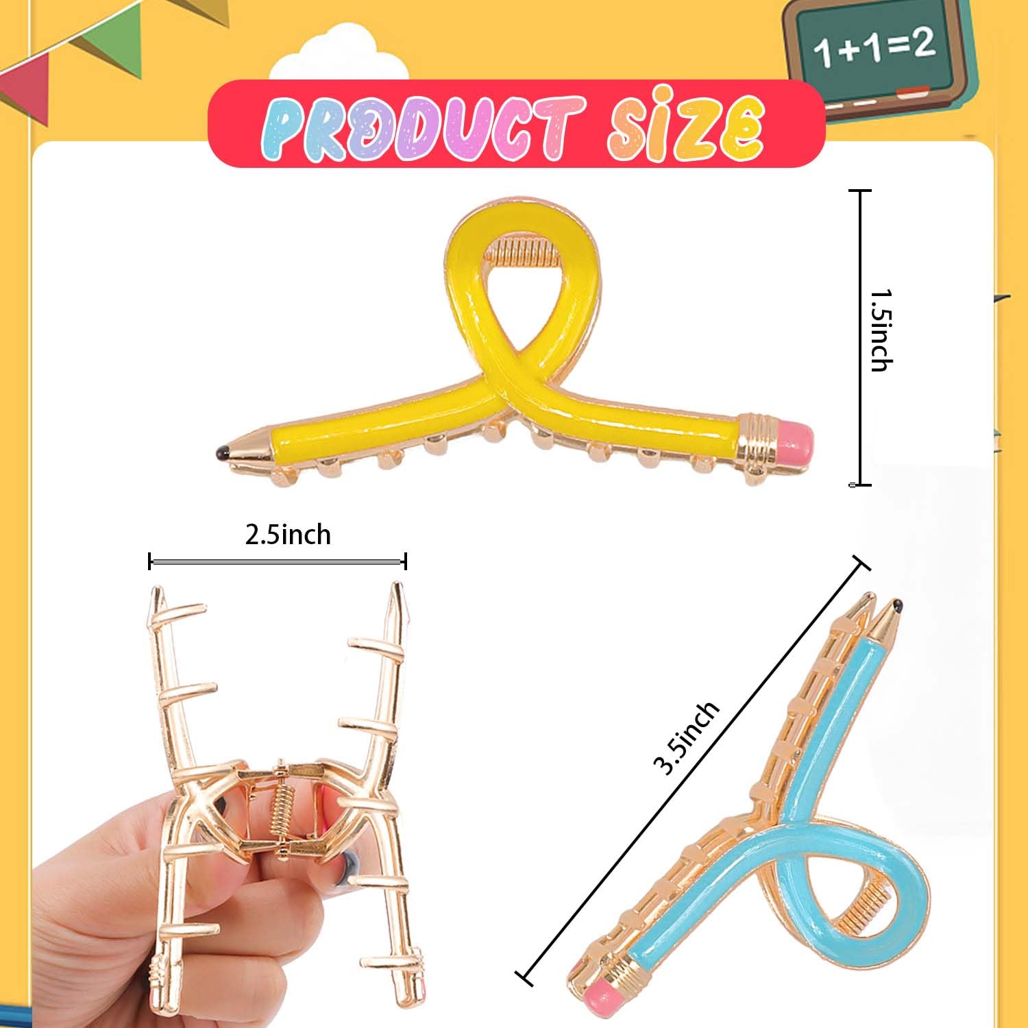 Tihebax set of three clips displayed on desk for instant school-ready styling