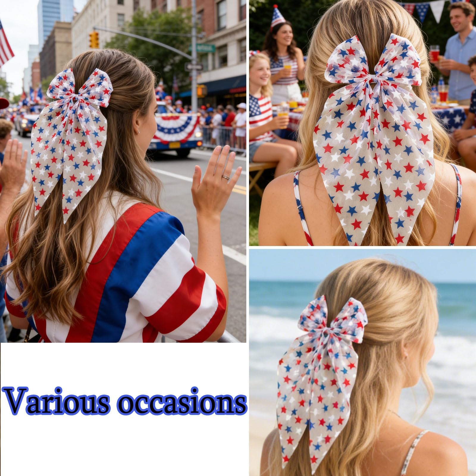 TIIZIISII styled at parade with outfit showing bold patriotic event-ready accessory