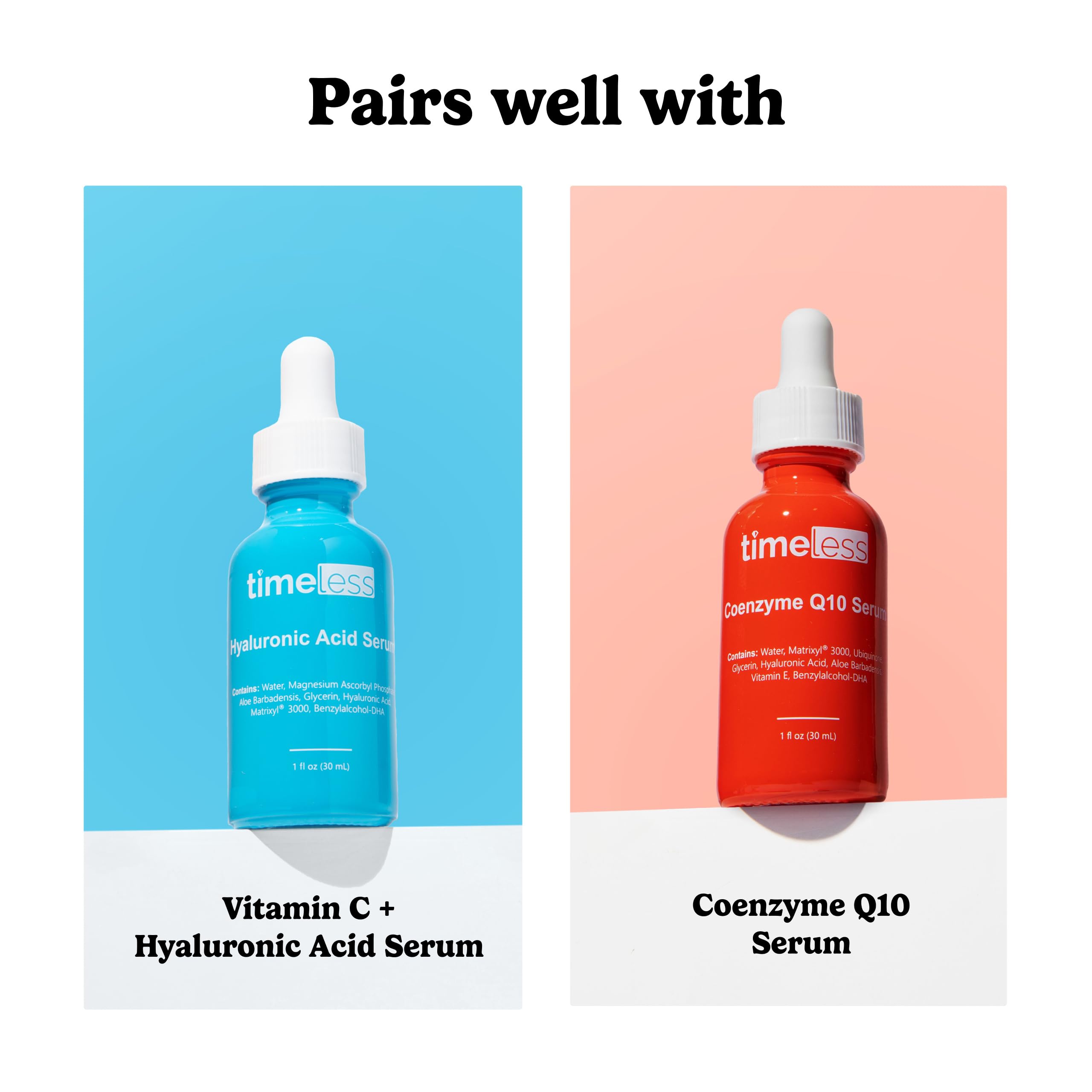 Timeless Skin Care applied to hands and neck showing multiuse hydration benefit