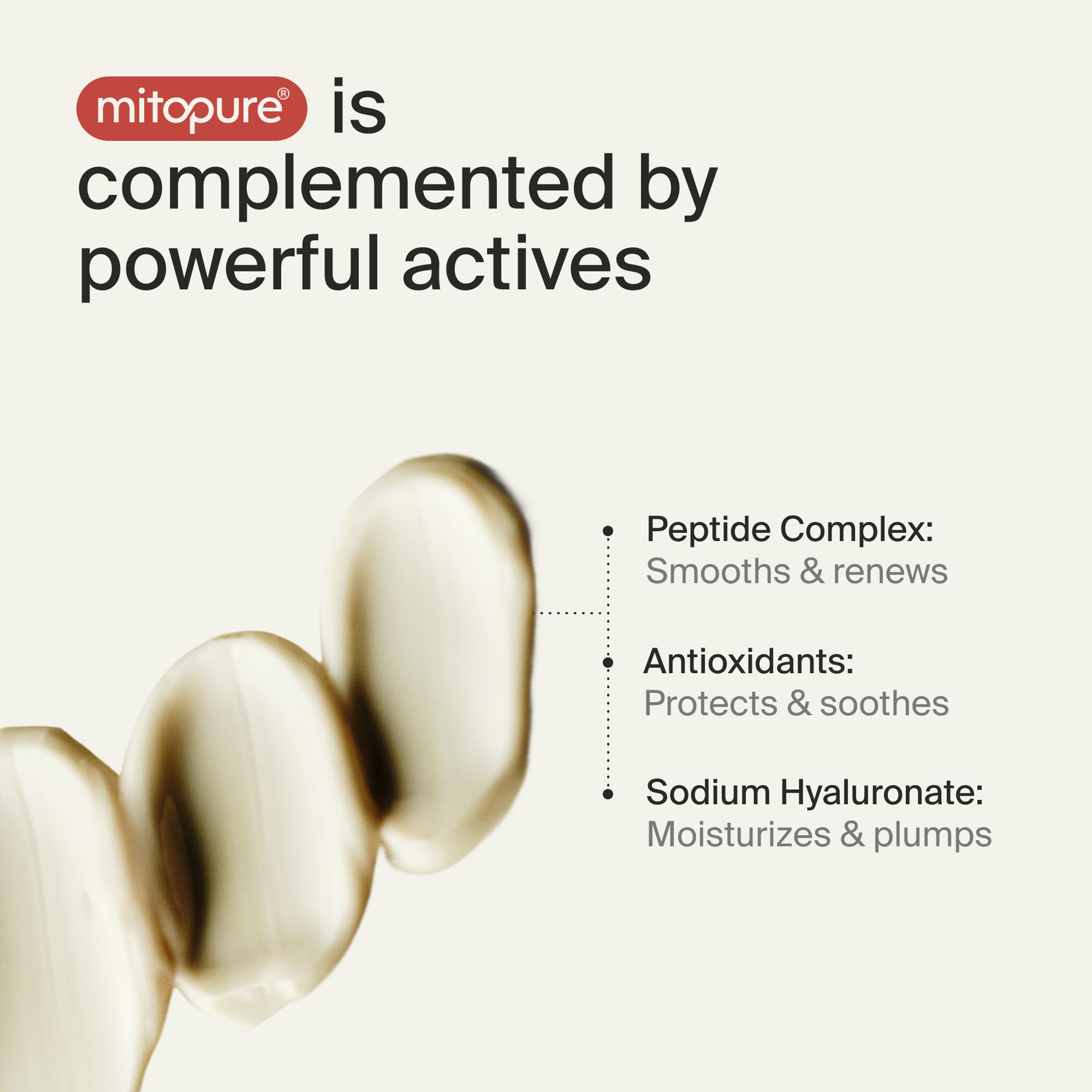 Timeline Mitopure close-up tube label showing formula details and Swiss research benefit